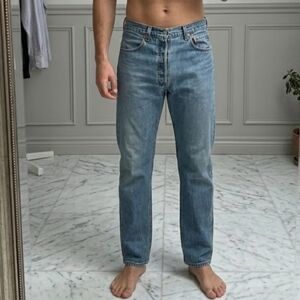 Real Y2K Levi's 501 High Waisted Jeans 34X36 Light Wash MAF 2002 Made InColumbia